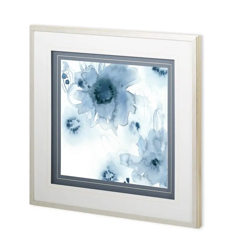 Aquatic Indigo I Framed Art Print By June Erica Vess – Hand-Embellished & Matted Under Glass 1