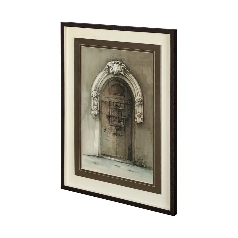 Architectural 'Door I' Wall Art By Mercana Studio – Textured Hand-Embellished Framed Print Under Glass 1