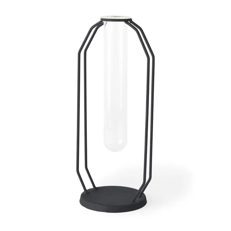 Aria Decorative Holder – Metal And Glass Tabletop Object (4.5L × 3.9W × 11.0H In) 1