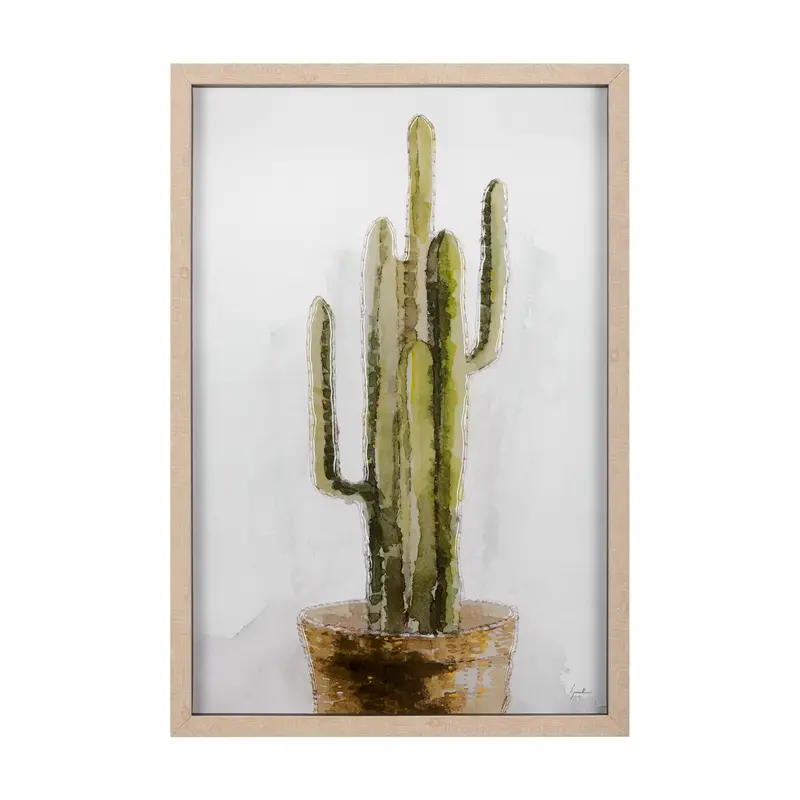 Arid Solitude Ii By Mercana Studio – Textured Hand-Embellished Framed Art Print With Mat And Glass 1