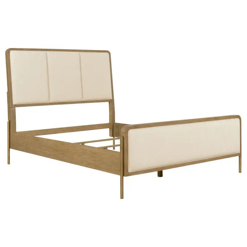 Arini Cream & Sand Wash Eastern King Panel Bed – Textured Neutral Finish 1