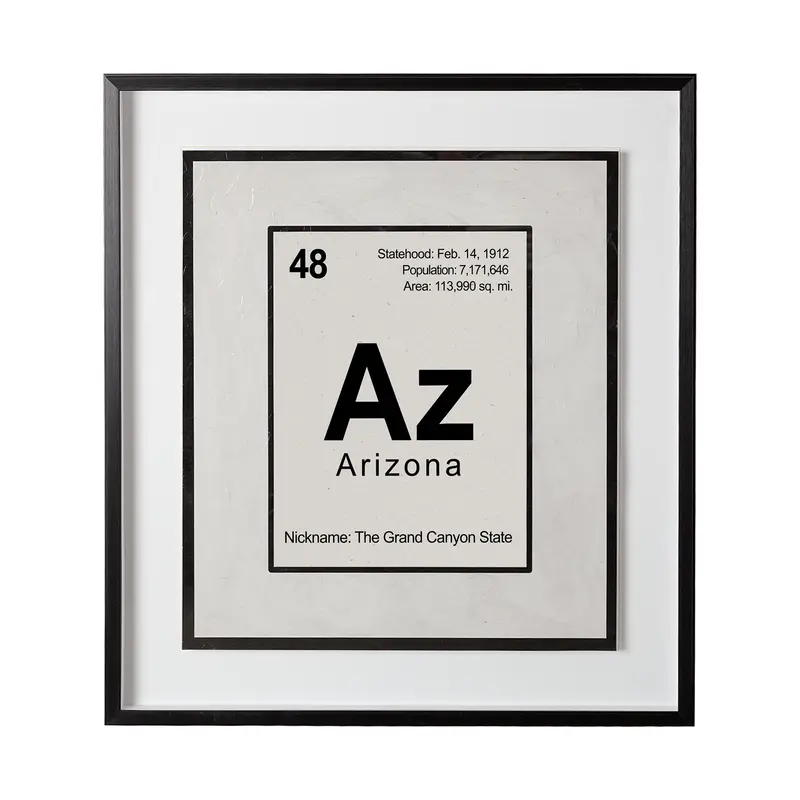 Arizona By Glartlab – Textured Hand-Embellished Framed Art Print Under Protective Glass 1