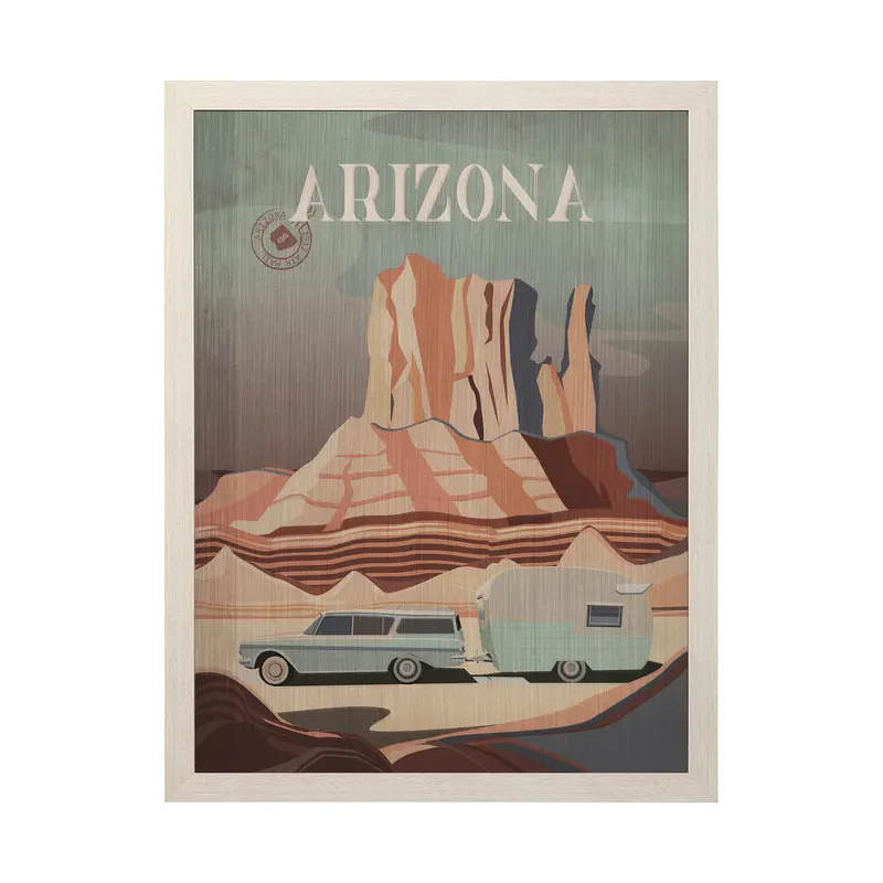 Arizona Go Usa (Large) By Mercana Studio – Hand-Embellished Decograph Framed Art Print 1