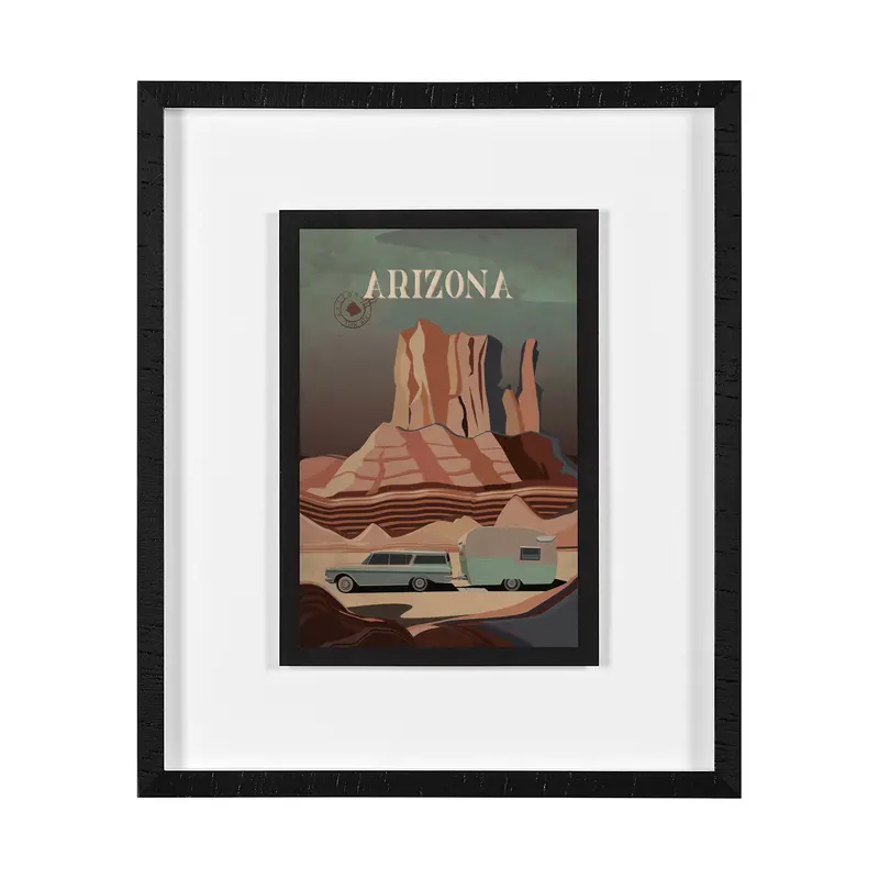 Arizona Go Usa (Medium) By Mercana Studio – Framed Art Print With Matting And Glass Protection 1