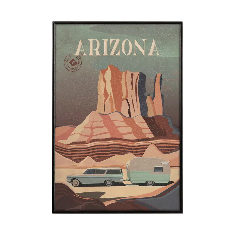 Arizona Go Usa (Small) By Mercana Studio – Hand-Embellished Decograph Framed Art Print 1