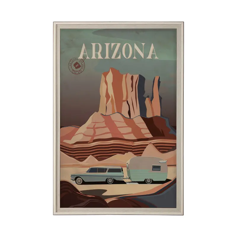 Arizona Go Usa (X-Large) By Mercana Studio – Hand-Embellished Decograph Framed Print Under Glass 1