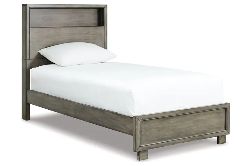 Arnett Gray Twin Bookcase Panel Bed 1