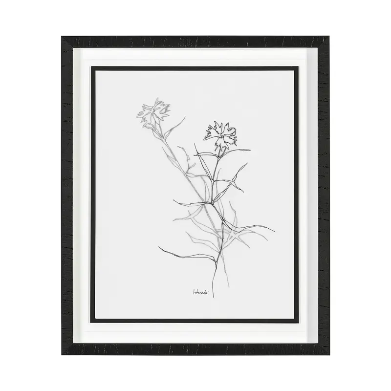 Arrangement Ii By Hiraki – Framed Art Print With Mat And Glass Protection 1