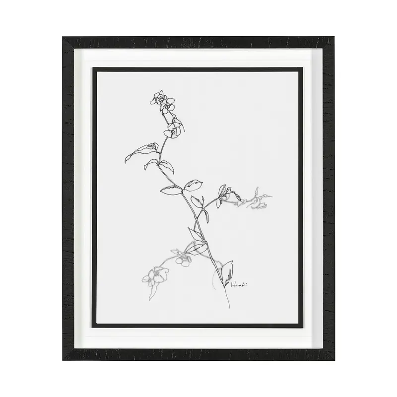 Arrangement V By Hiraki – Framed Art Print With Mat And Glass 1