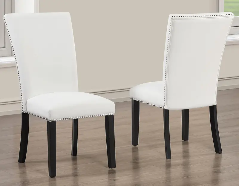 Artemis White Vegan Leather Accent Chairs – Set Of Two 1