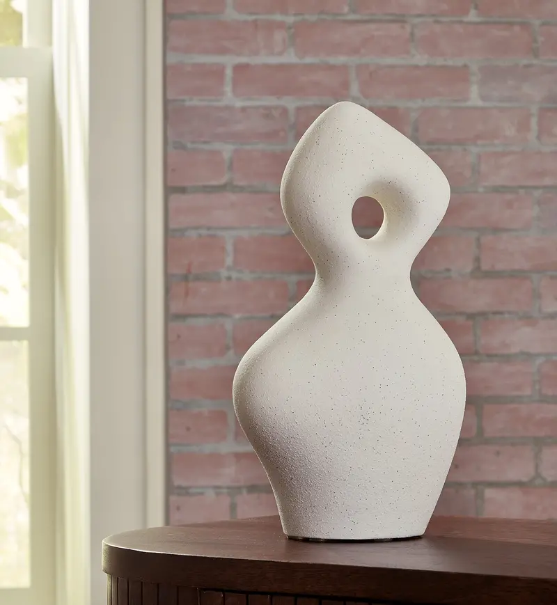 Arthrow Off-White Abstract Sculptural Accent Piece 1