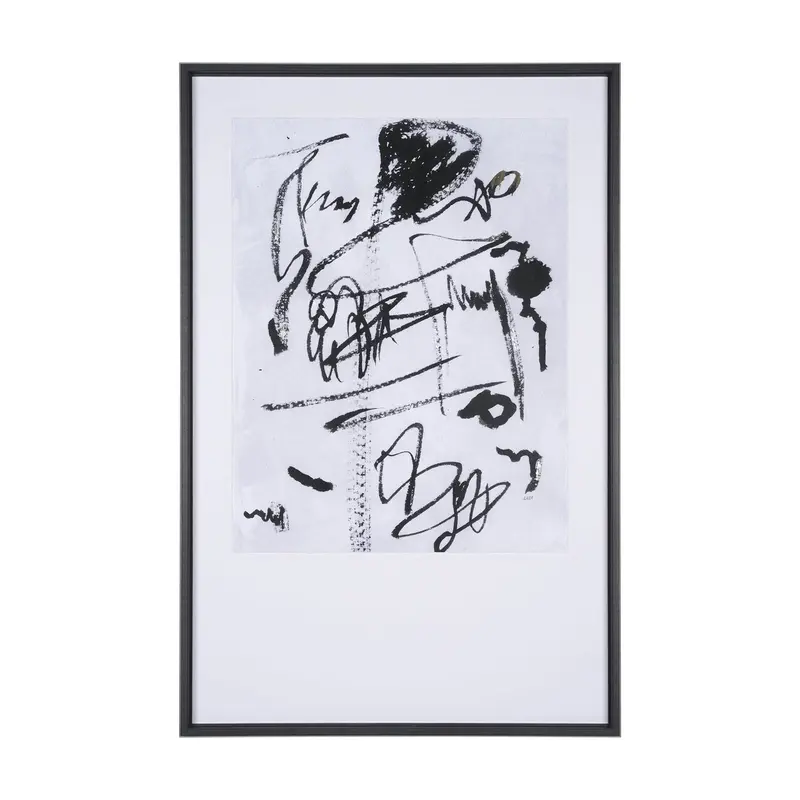 Artistic 'Doodle Ii' Wall Art By Mercana Studio – Textured Hand-Embellished Framed Print Under Glass 1