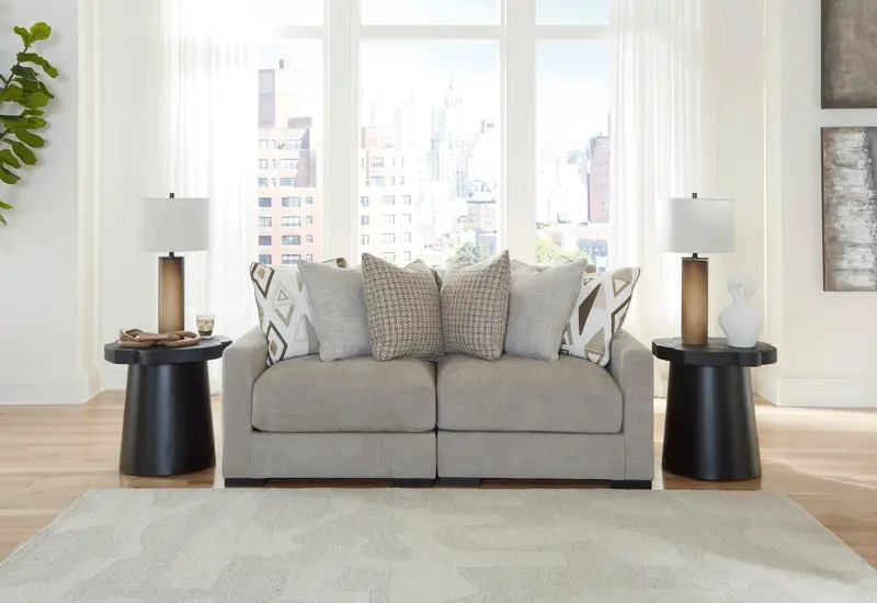 Aslan Court Pebble Loveseat Sectional – 2-Piece Modern Sofa Set 1