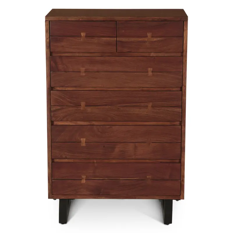 Aspen 34-Inch Tall Chest Of Drawers – Rich Walnut Wood Grain 1