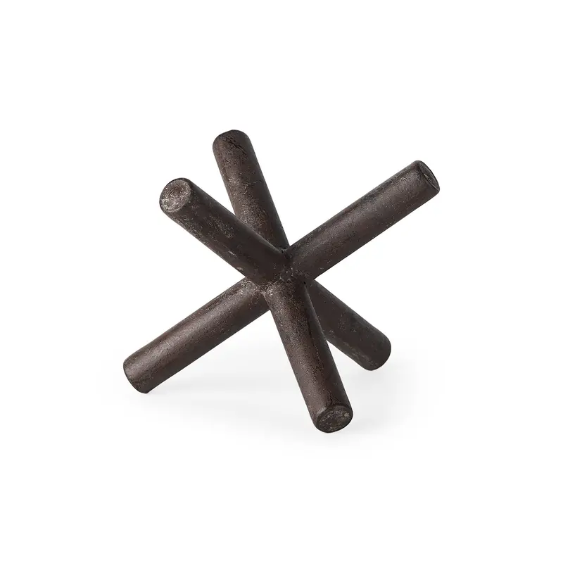 Astericks Iii – Small Brown Metal Decor Object (6" L × 6" W) 1