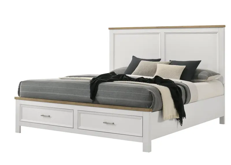 Aston White King Storage Bed With Drawers 1