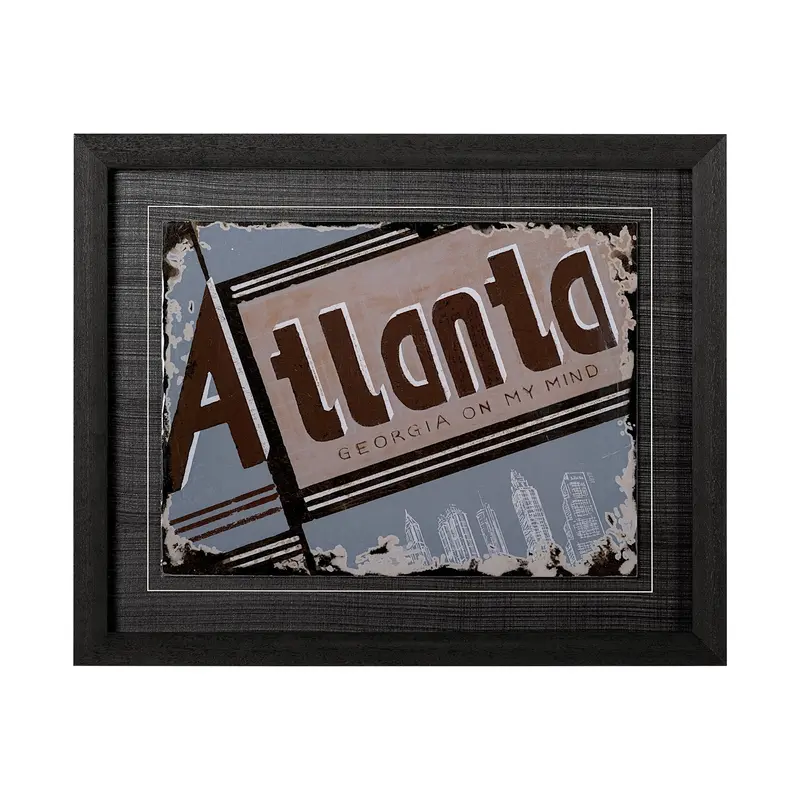 Atlanta By Alarm – Hand-Embellished Framed Art Print On Textured Ground 1