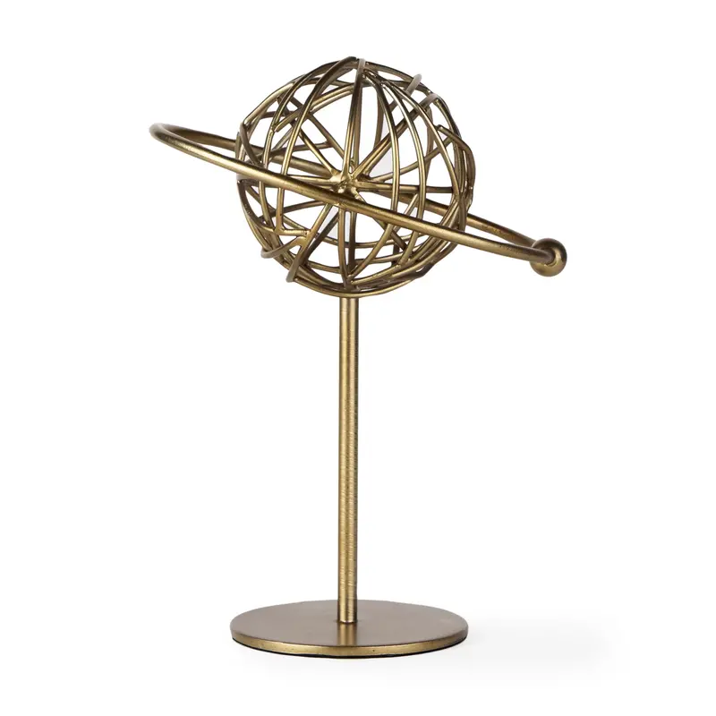 Atlas Mini Solar System Ornament – Gold Metal Decorative Model (10" L × 8" W × 12" H) 1