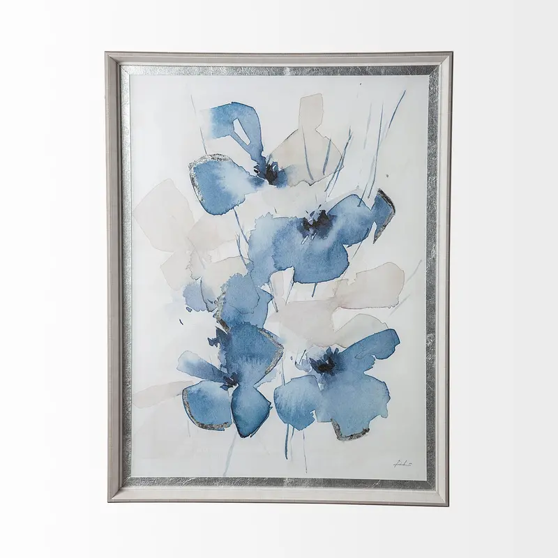 Aubretia Ii — Hand-Embellished Textured Framed Art Print By Melody Ducharme, Matted And Glass-Protected 1