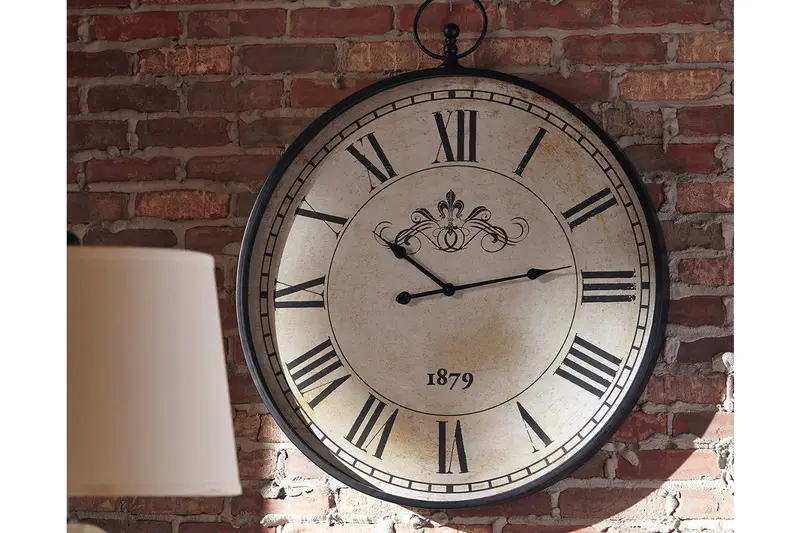 Augustina Antique Black Wall Clock – Ornate Traditional Design 1