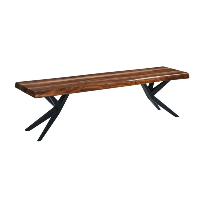 Austin Loft 68-Inch Bench – Natural Sheesham Wood With Industrial Charm 1