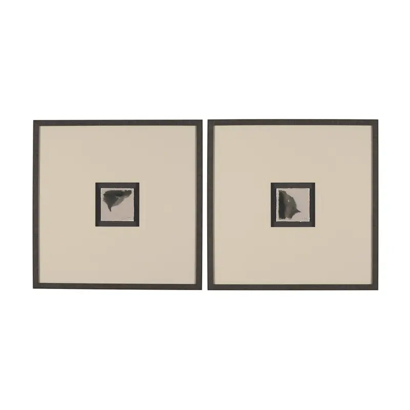 Autonomous Art Set: Two Hand-Embellished Framed Prints With Matting And Glass By Ira Havuka 1