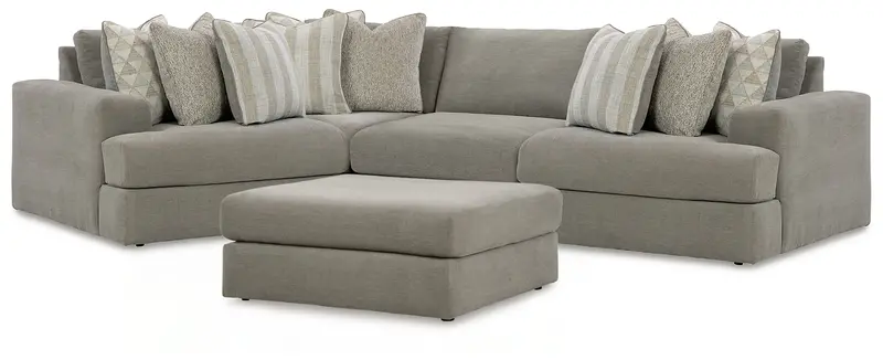 Avaliyah 4-Piece L-Shaped Sectional With Oversized Accent Ottoman 1