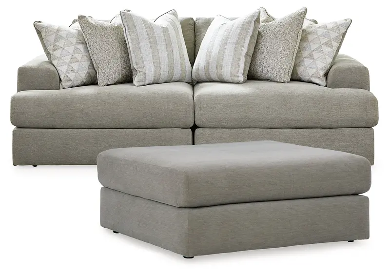 Avaliyah Ash 2-Piece L-Shaped Sectional With Matching Ottoman 1