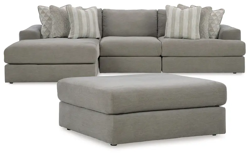 Avaliyah Ash 3-Piece Modular Sectional With Center Ottoman 1