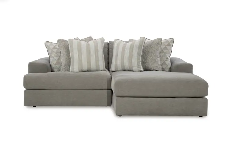 Avaliyah Ash Gray Raf Chaise Sectional – 2-Piece Configuration 1