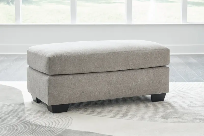 Avenal Park Flannel-Textured Ottoman In Neutral Tone 1