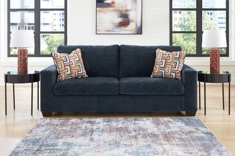 Aviemore Ink-Blue Fabric Sofa 1