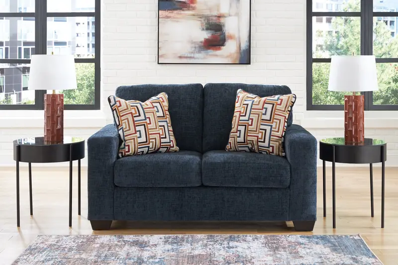 Aviemore Ink-Hued Fabric Loveseat 1