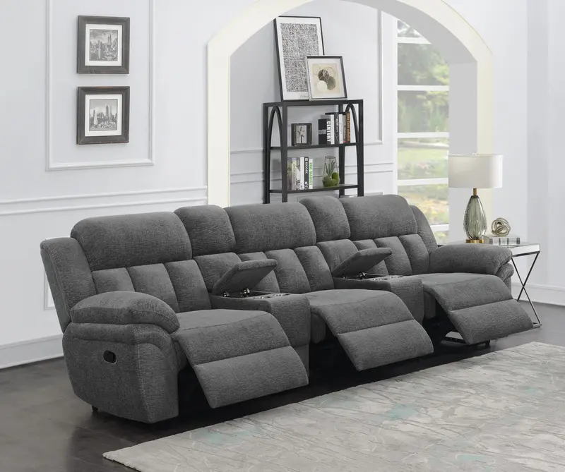 Bahrain Motion 3-Seater Home Theater Sofa – Power Recline & Built-In Cup Holders 1