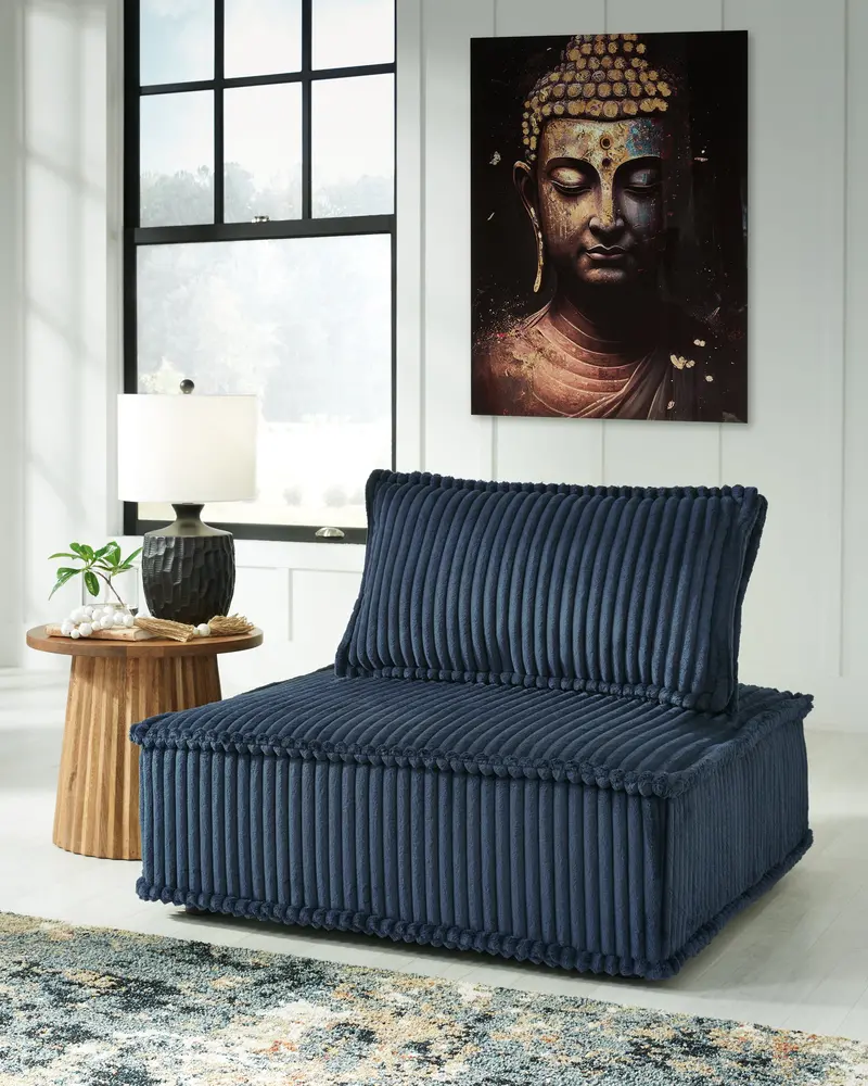 Bales Navy Blue Fabric Accent Chair 1