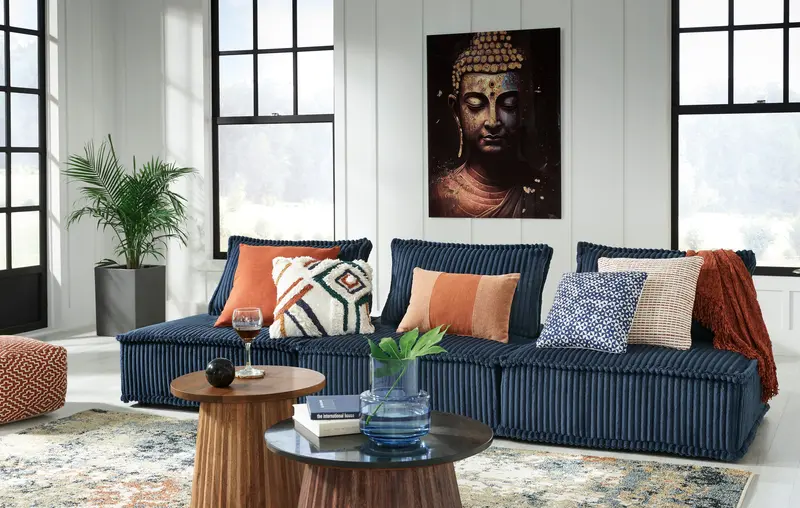 Bales Navy Modular 3-Piece Living Room Seating 1