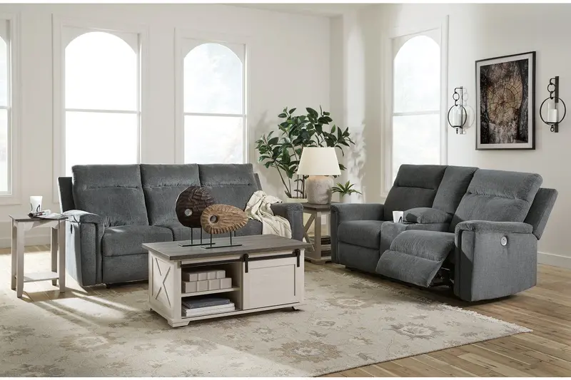 Barnsana Gravel Power-Reclining Living Room Furniture Collection 1