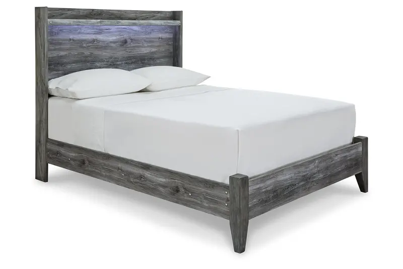 Baystorm Gray Full-Sized Led Panel Bed With Integrated Lighting 1