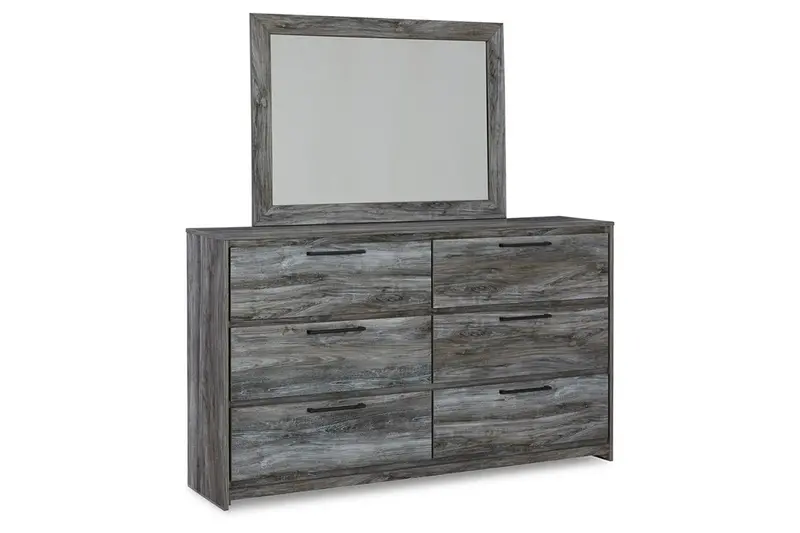 Baystorm Modern Gray Dresser With Integrated Mirror 1