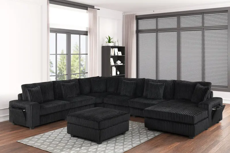 Bazooka Black Modular Sectional Sofa – L-Shaped Configuration 1