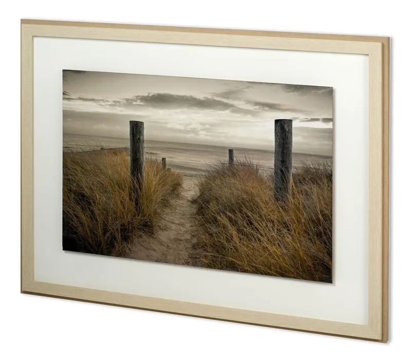 Beach Day By Frank Assaf – Hand-Embellished Textured Framed Art Print 1