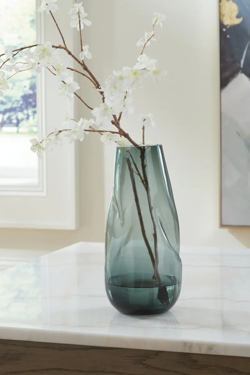 Beamund Teal Blue Ceramic Vase – Handcrafted Decorative Accent 1