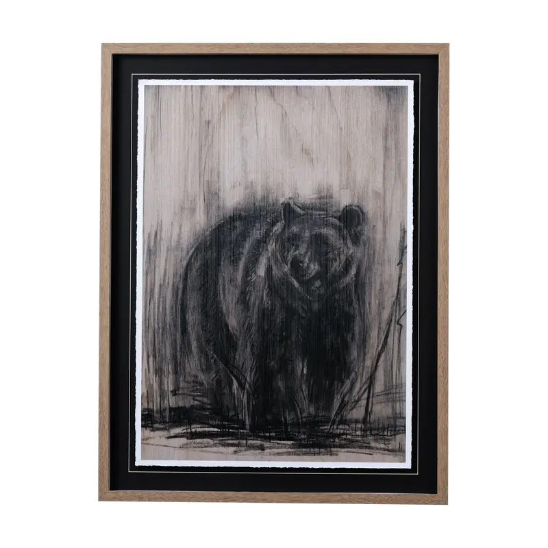 Bear & Moose Ii – Textured Hand-Embellished Framed Art Print Under Glass By Mercana Studio 1