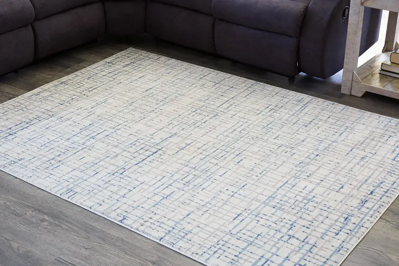 Beckfille Blue, Gray & Cream Area Rug – 5' X 7' 1
