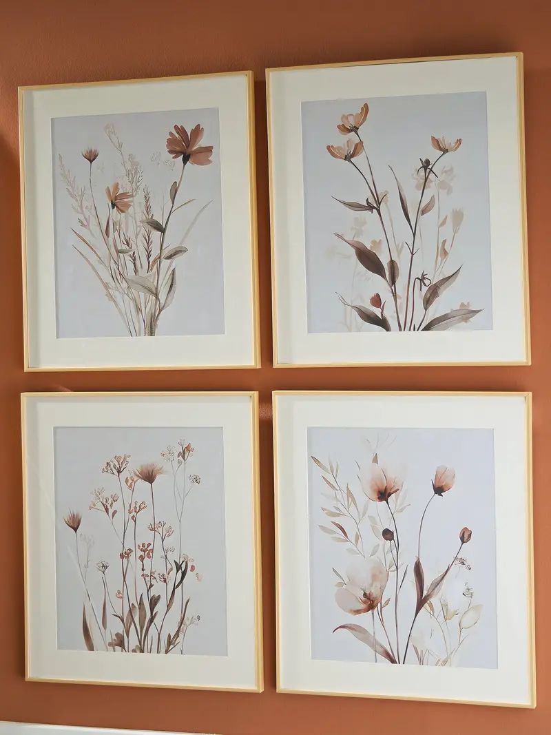 Beige Gray Blush Abstract Wall Art Collection (4-Piece Set) 1
