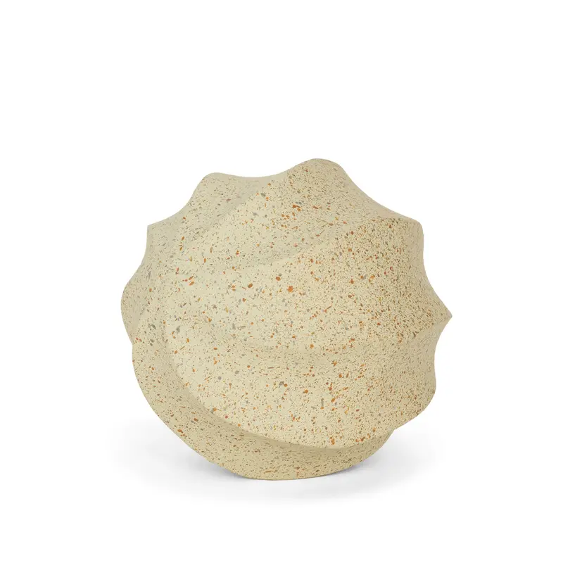 Beige Metallic Orb Sculpture – Compact Textured Decorative Sphere By Imani 1