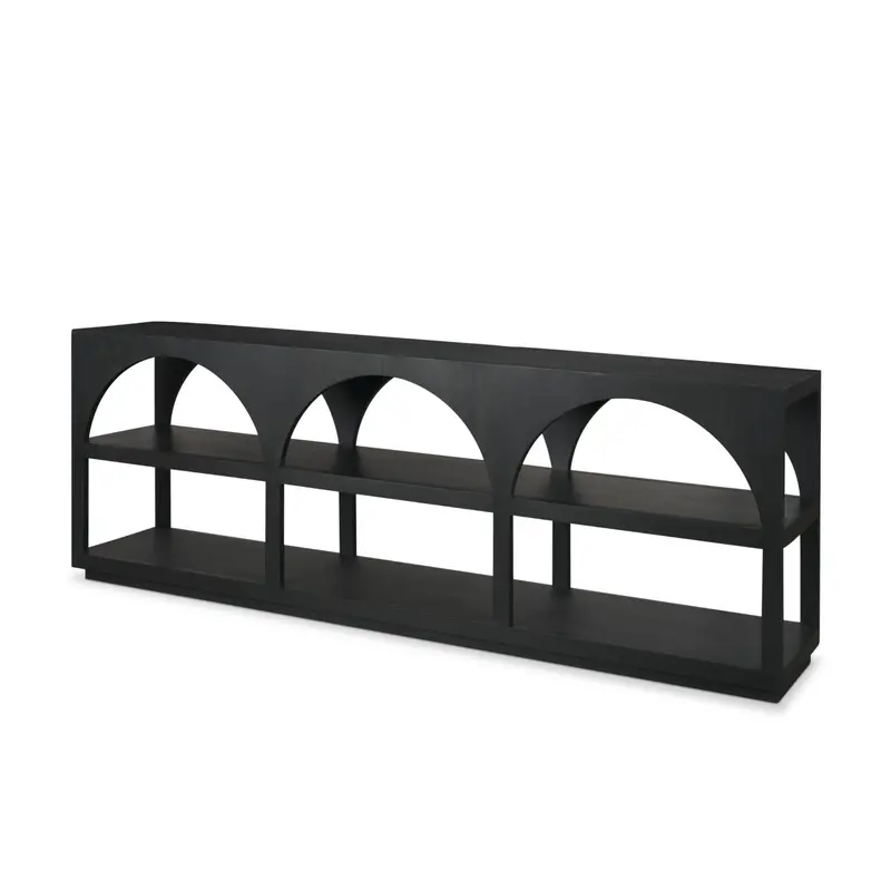 Bela Large Matte Black Arched Console Table 1