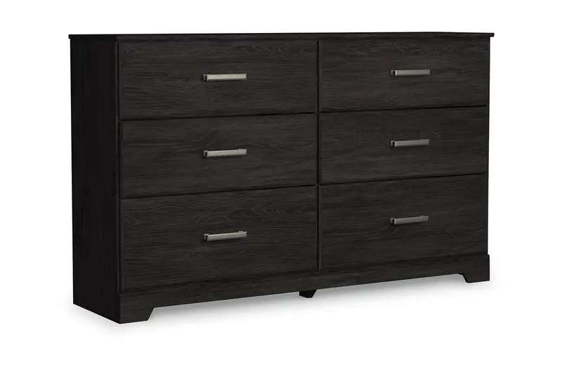 Belachime Sleek Black 6-Drawer Dresser 1