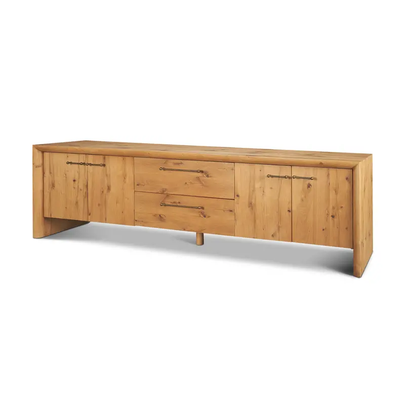 Belford Light Brown Oak Media Console – 94" Wide 1
