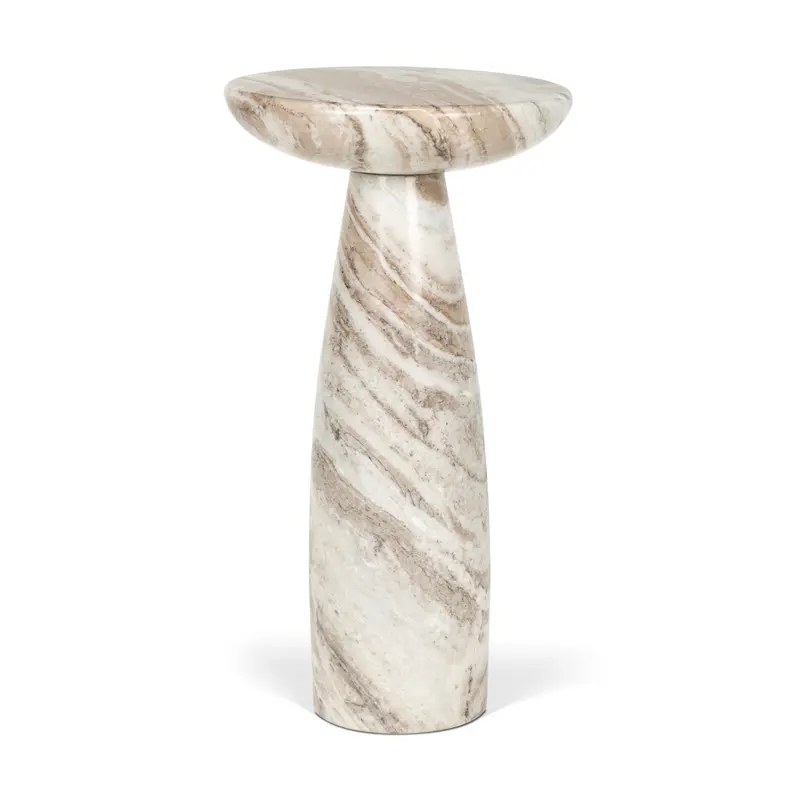 Bellancia Rosa Pink Marble Pedestal Side Table 1